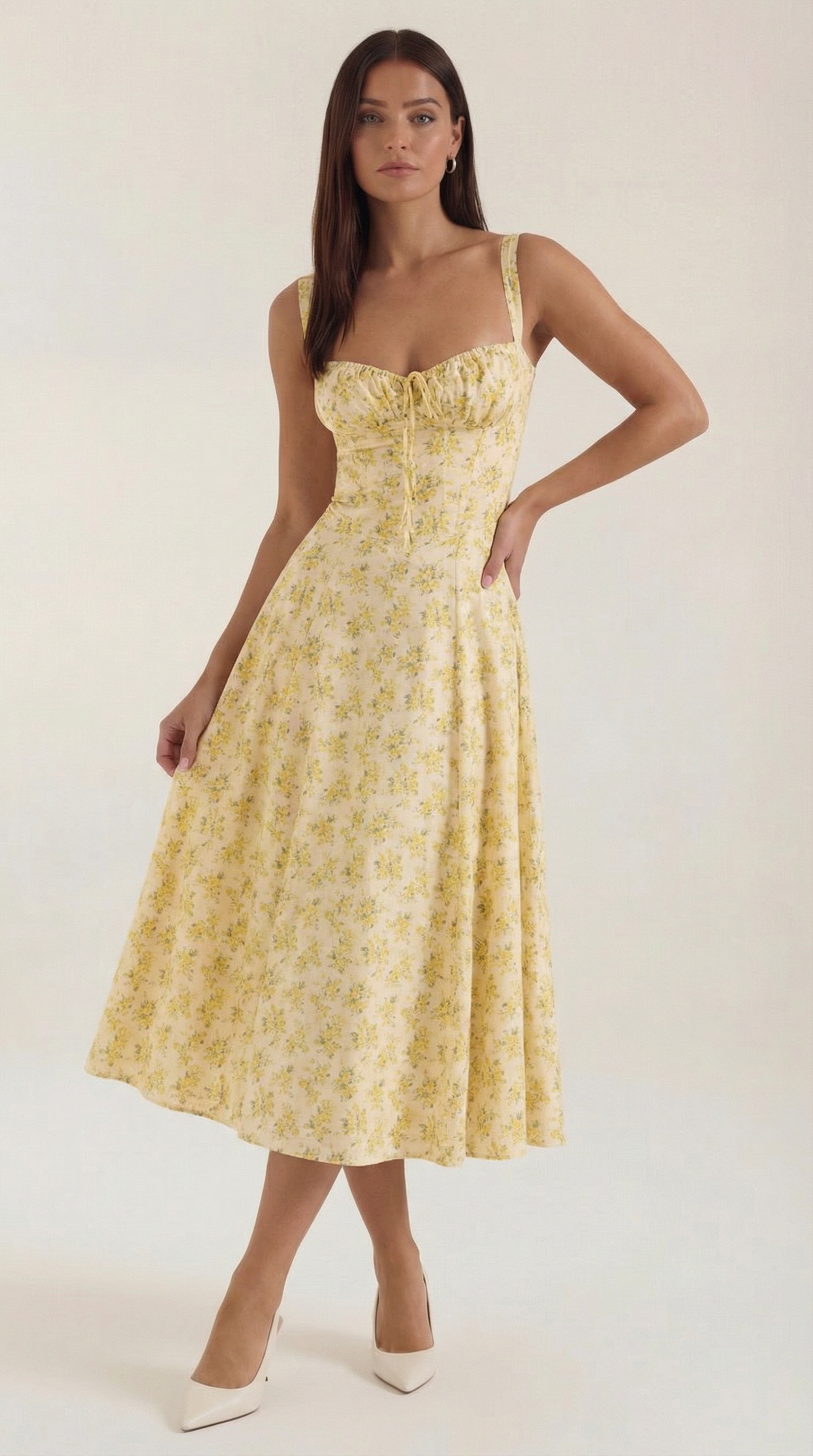 Vestido midi con corte fluido