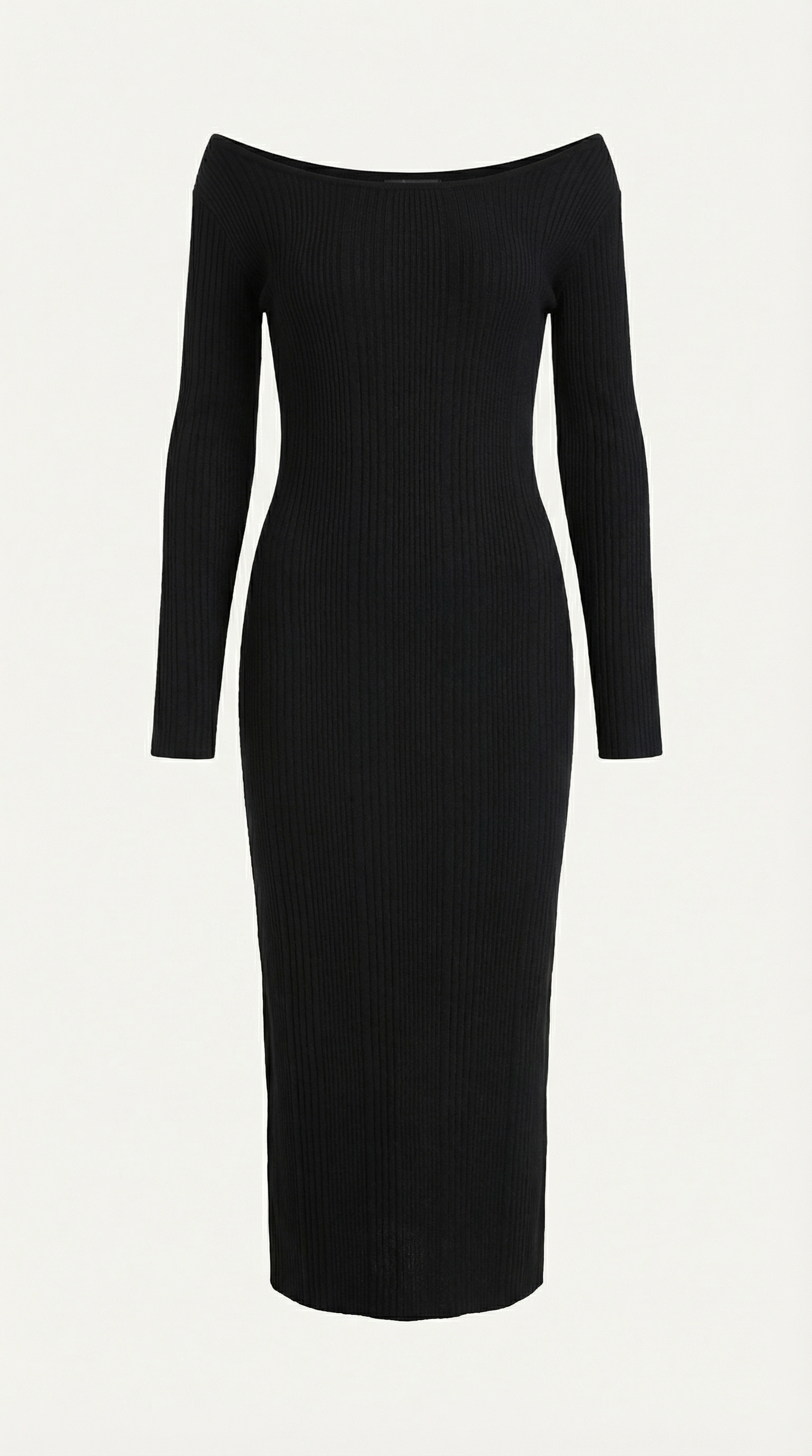 Vestido largo ajustado sin hombros