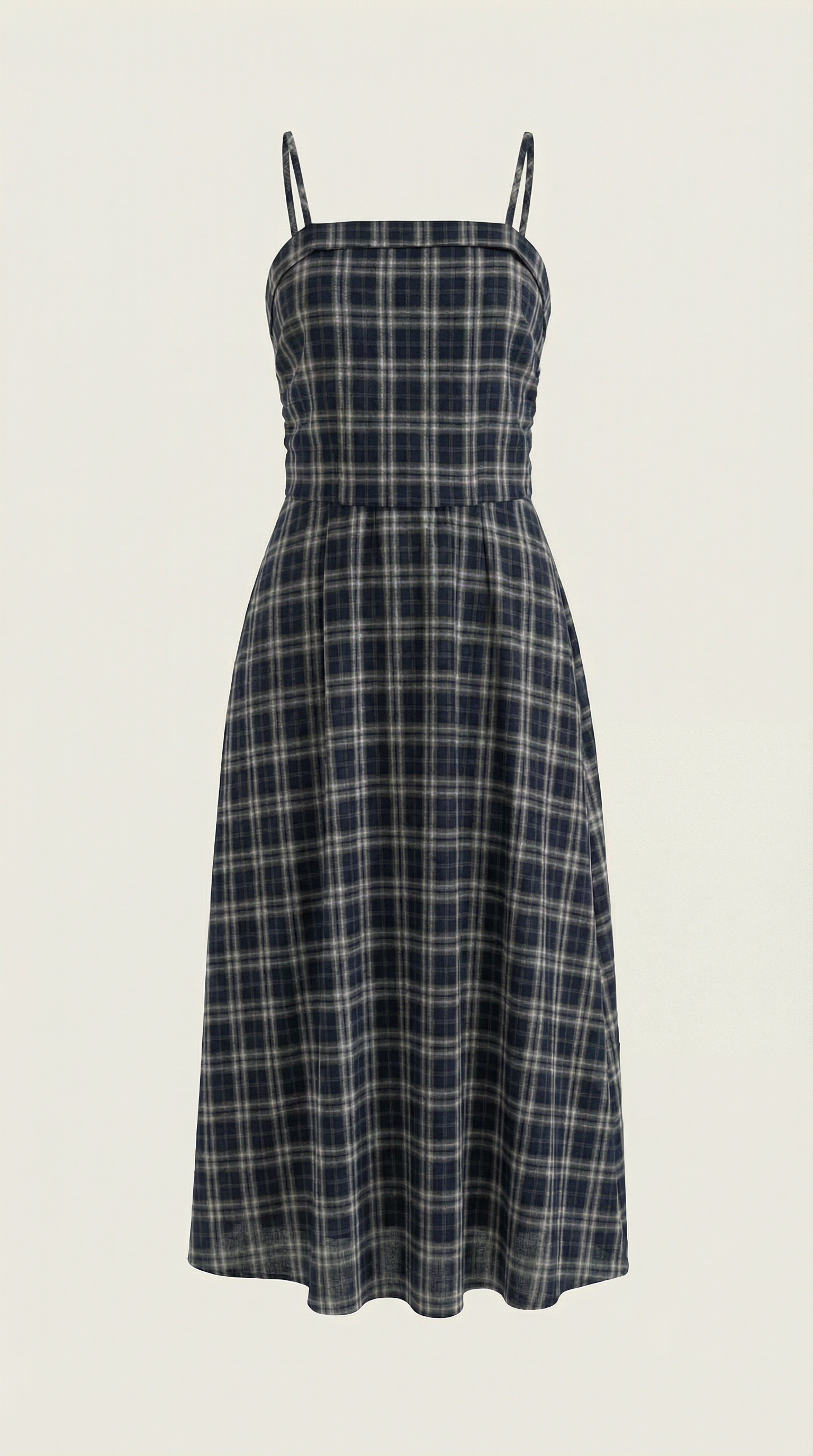 Vestido midi con escote cuadrado elegante