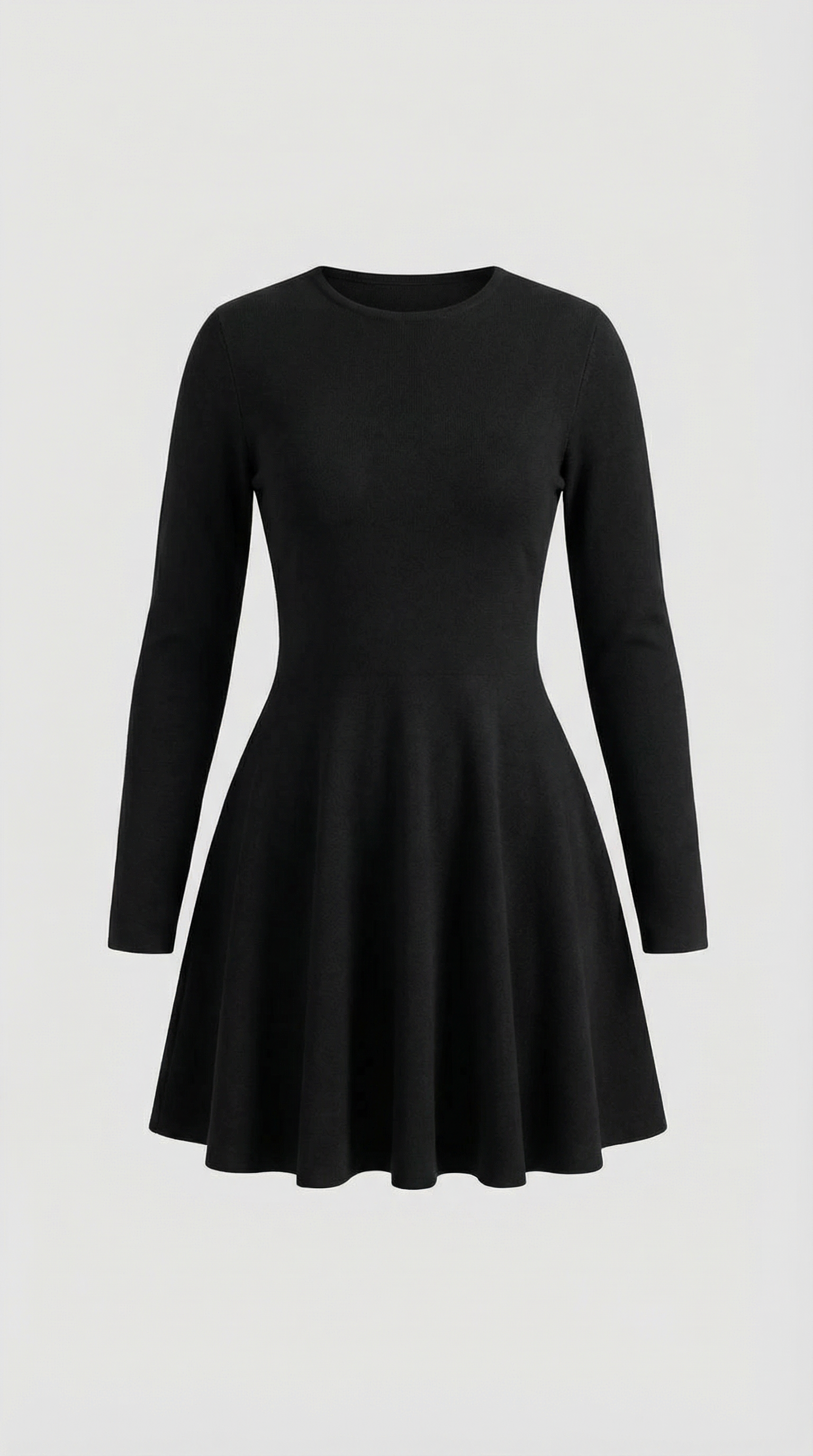 Vestido mini de manga larga fluido