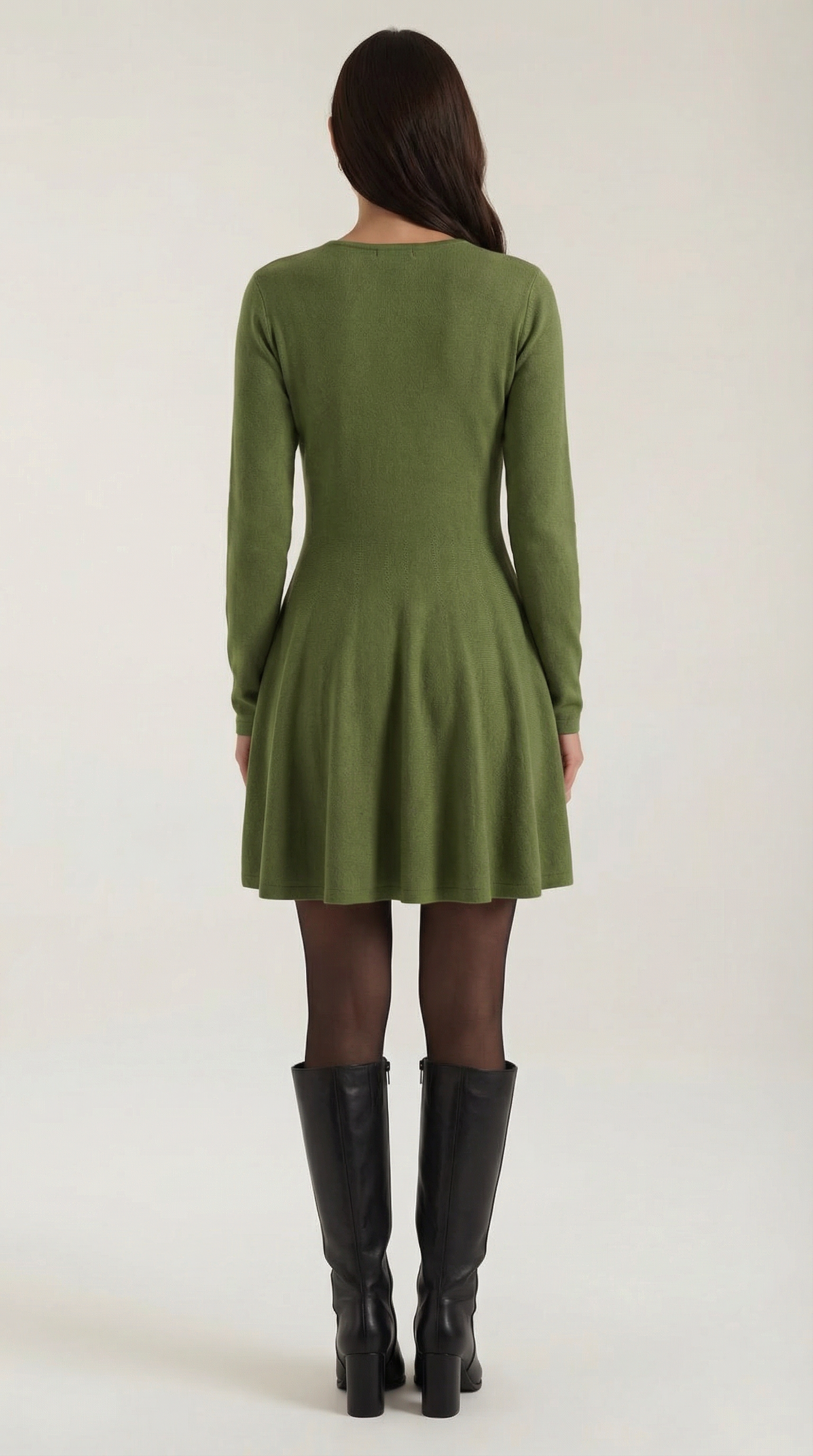 Vestido mini de manga larga fluido