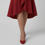 Vestido Midi Crepé Lazo Volante Cruzado